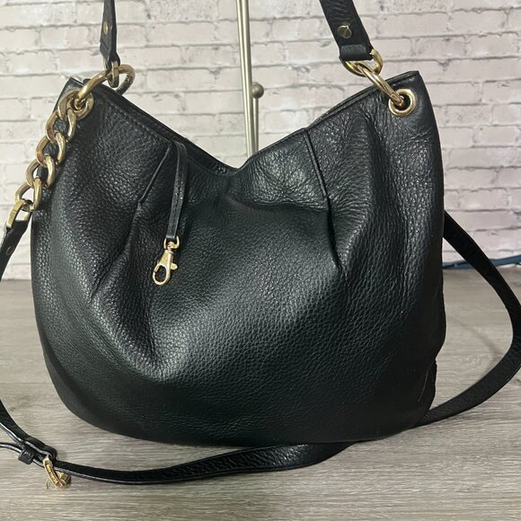 MICHAEL KORS Bedford Pebble Leather Large Convertible Shoulder Bag Black - Picture 2 of 6